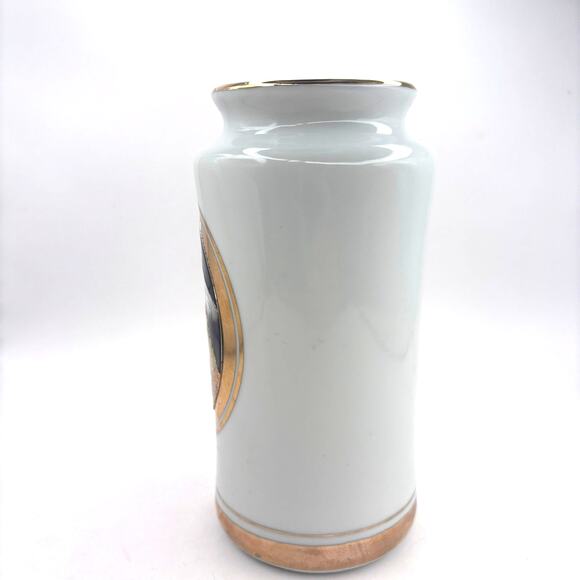 Vintage Vase Chokin Art Made in Japan Temple & Mt. Fuji Gold Silver Copper White - Picture 4 of 11